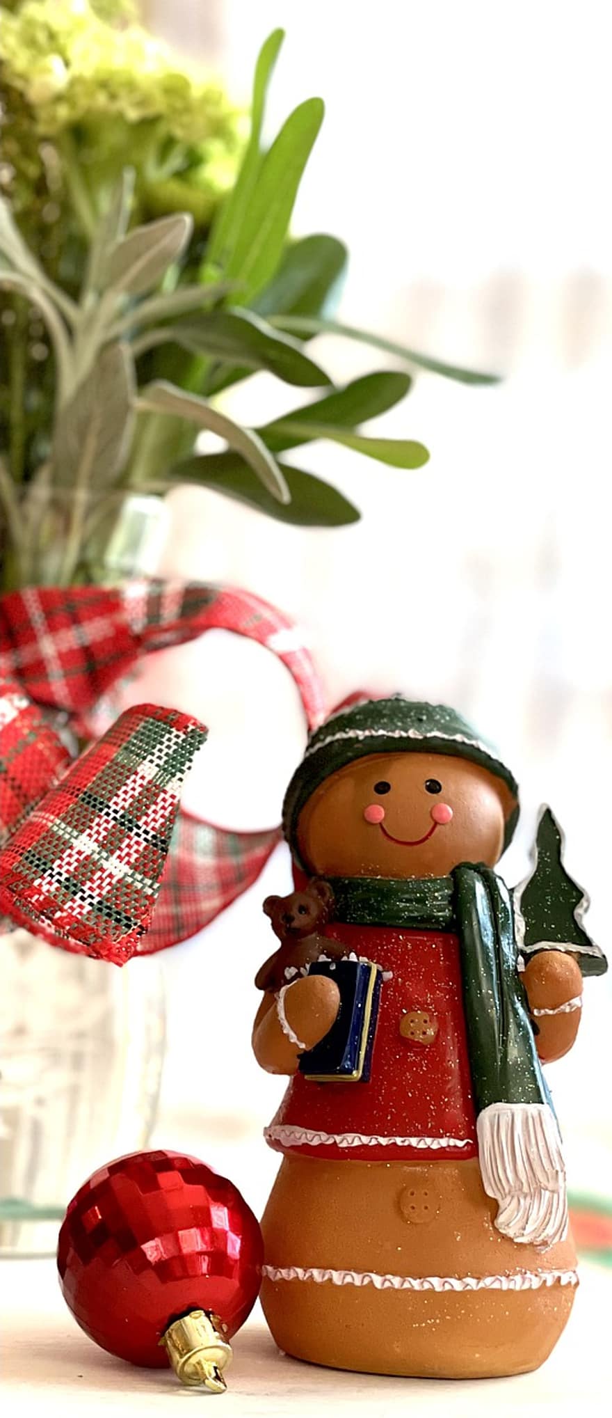 Nadal, pa de gingebre, decoració, festa, temporada, hivern, celebració, regal, fons, decoració de Nadal, ninot de neu