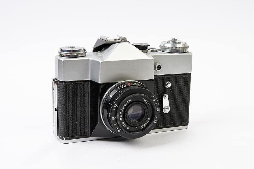 Camera, Lens, Analog, Vintage, Photo, Equipment, Retro, Body, Optical, Silver, Focus