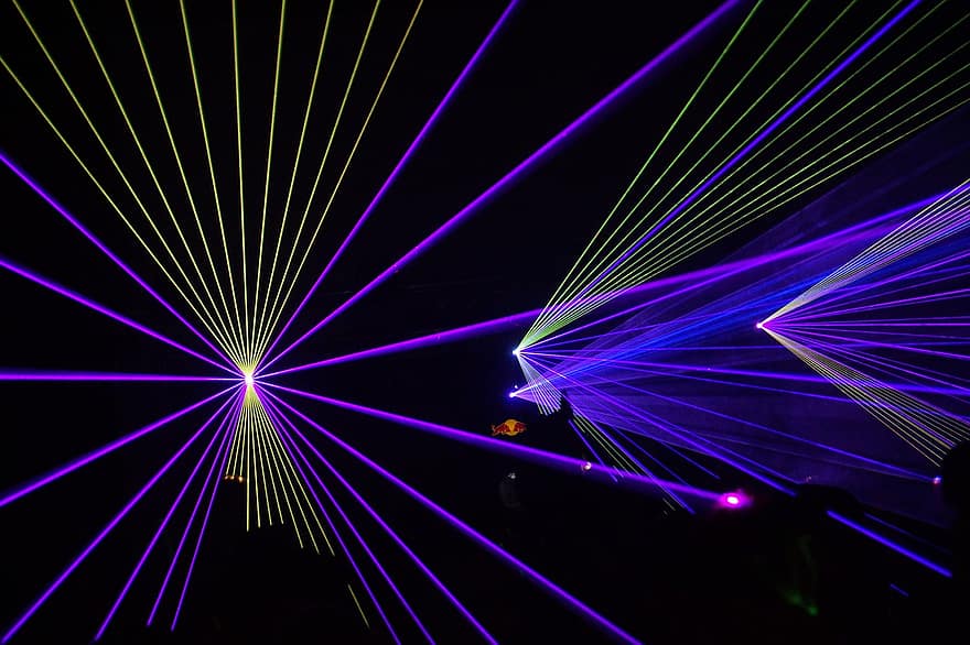 laserová show, disko