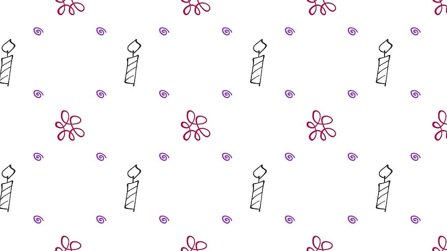 Candle, Doodle, Background, Pattern, Birthday, Celebration, Party, Candle Light, Candlelight, Decoration, Flame