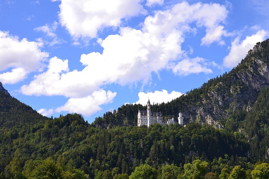 замок, Kristin, бавария, сказочный замок, Германия, allgäu, архитектура, сказки, Фюссен, гора, пейзаж