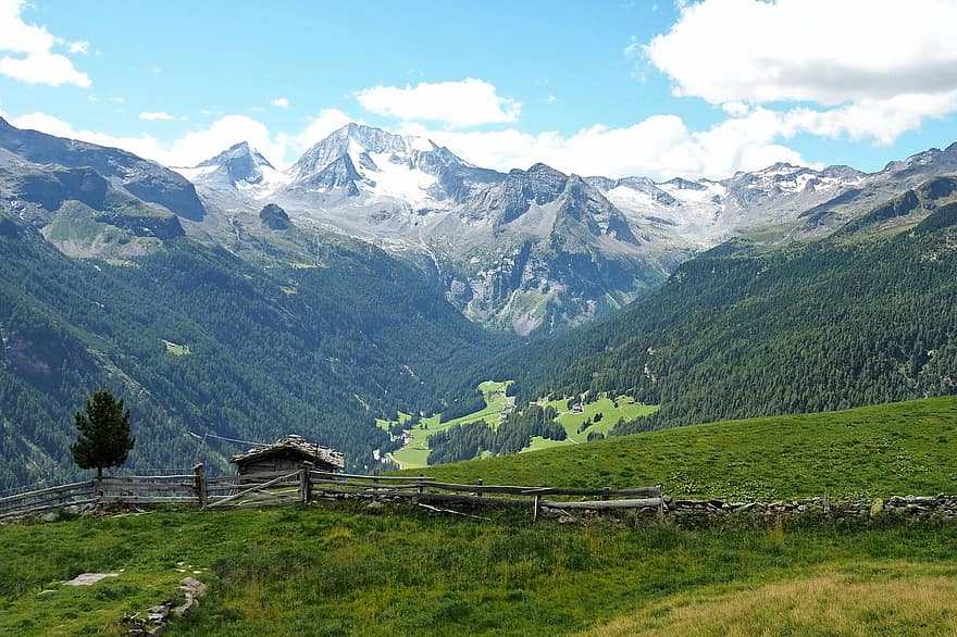 kalnai, Alpės, Pietų Tirolis, kalnų kraštovaizdis, Taufereris Ahrntal, Italija, pobūdį