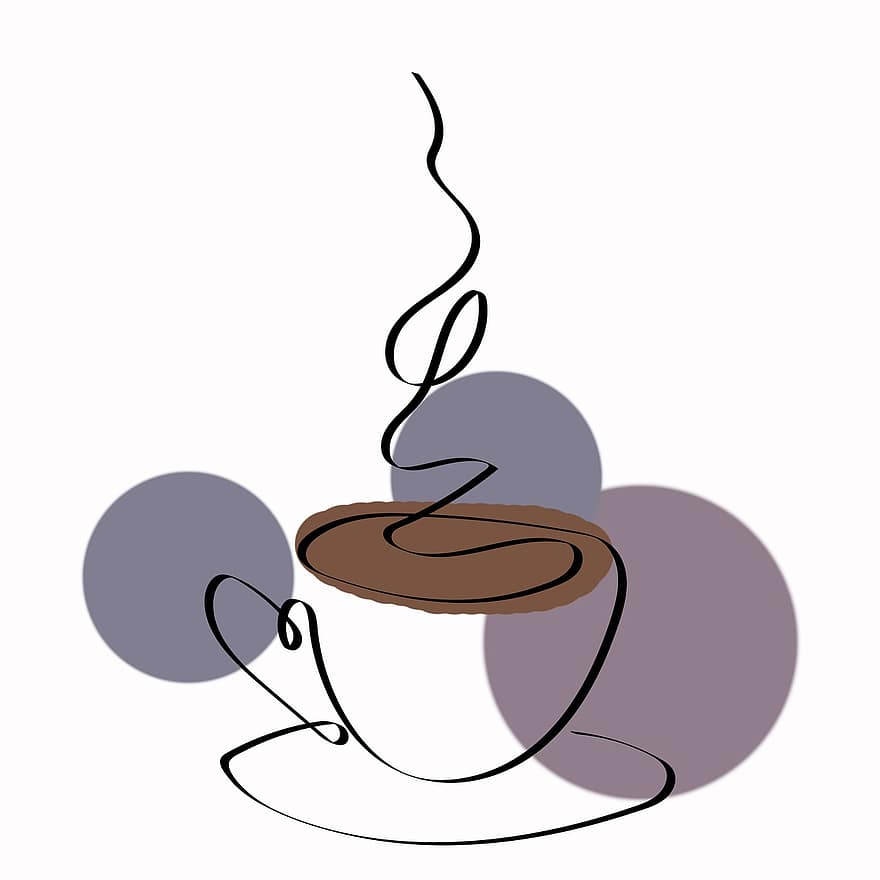 café, bebida, arte de linha, caloroso, desenhando, fundo, calor, temperatura, Comida, ilustração, cafeína