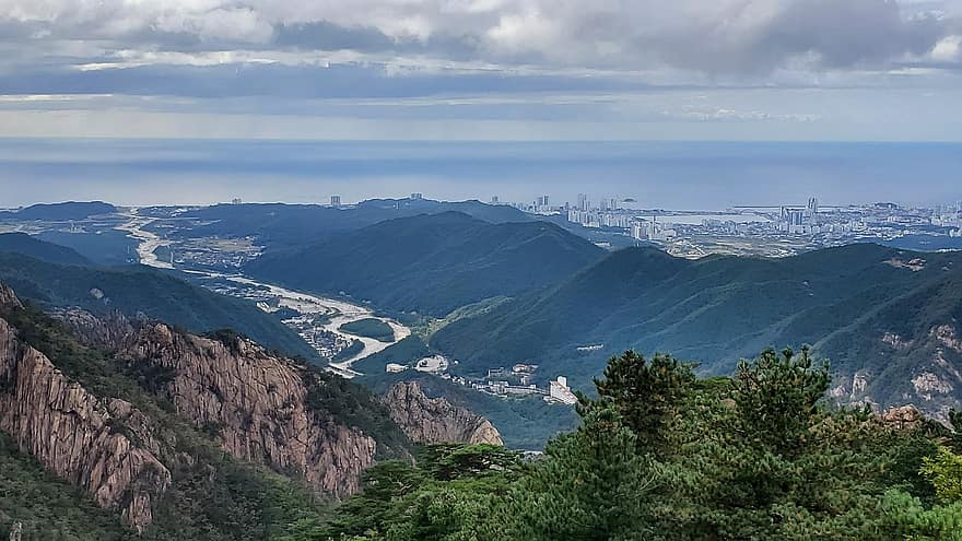 Góra Seolark, gangwon do, góry, rzeka, sceneria, gangneung, sokcho, krajobraz, Korea Południowa, Góra, szczyt górski
