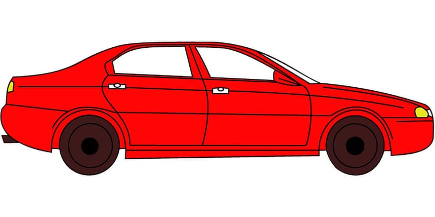 Рисование линий, Красная машина, дизайн, улица, быстро, двигатель, скорость, транспортное средство, красный, автомобиль, привод