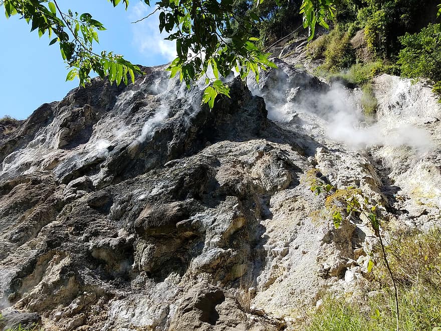 جبل صخري ، السخان ، بخار ، طبيعة