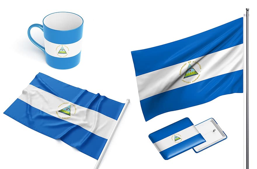 kraj, flaga, Nikaragui, krajowy, symbol