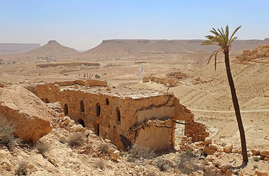 Desierto, arena, ruina, paisaje, playa, habitat, África, vieja ruina, lugar famoso, culturas, viaje