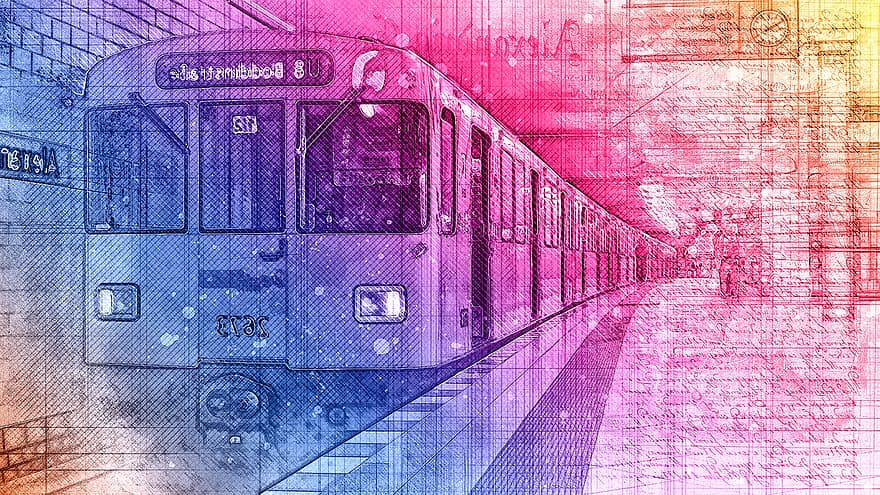 Zug, Metro, U-Bahn, Eisenbahn, Bahnhof, Reise, Transport, städtisch, unter Tage, Stadt, Plattform