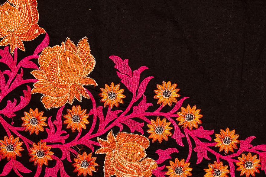 Fabric, Floral Background, Embroidered Fabric, Embroidery, Floral Pattern, Fabric Wallpaper, Fabric Background, Background, Cloth, Texture, pattern