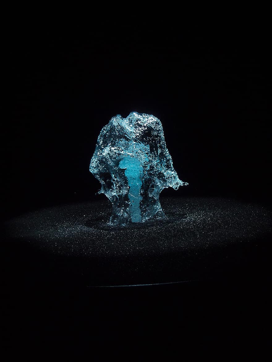 Wasser, Wasserspritzen, Nahansicht, Edelstein, Hintergründe, Stein, Kristall, Blau, glänzend, transparent, Makro