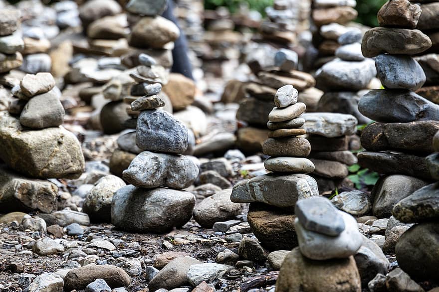 tumul, roci, teanc, grămadă, pietre, echilibru, balansarea rocii, stivuire de piatră, natură