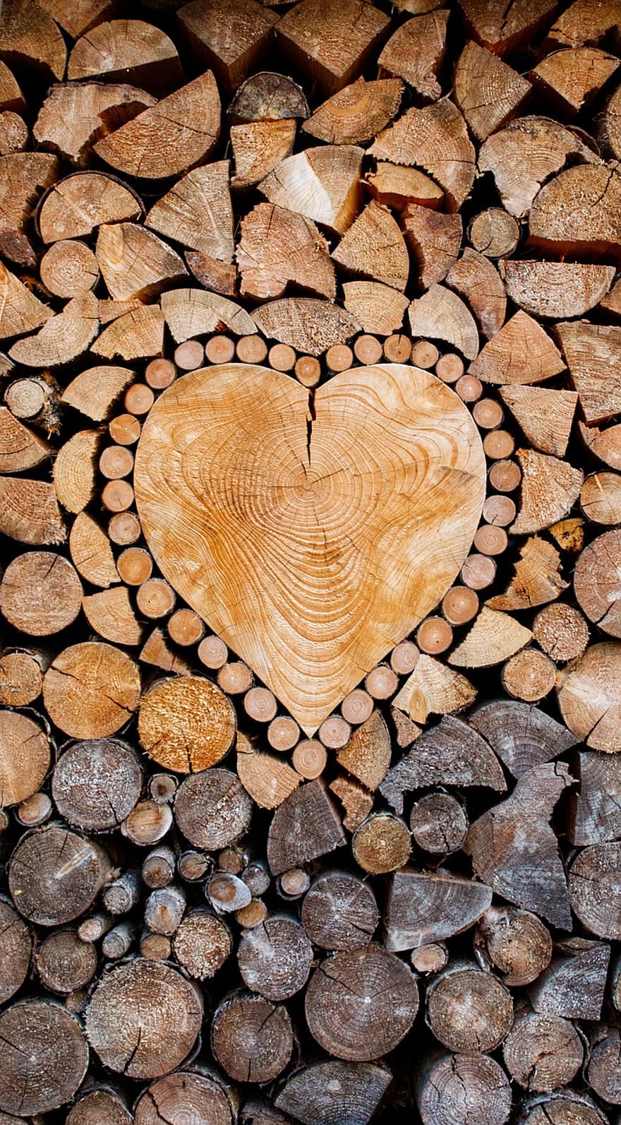 ahşap, kalp, sembol, romantik, Aşk, duygu, şekil, yakacak odun