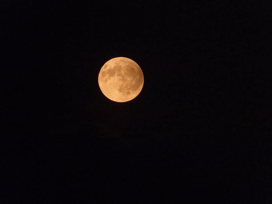 ดวงจันทร์, ท้องฟ้า, กลางคืน, พระจันทร์เต็มดวง, แสงจันทร์, ตอนเย็น