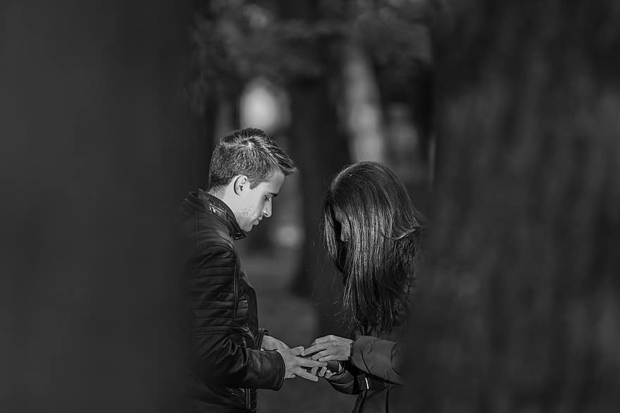 Love, Couple, Together, Boy And Girl, Boyfriend Girlfriend, Husband And Wife, Romance, Young Couple, People, Black And White