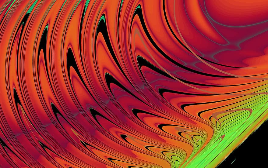 abstrakt, baggrund, bølger, mønster, rød, orange, kurver, baggrunde, kulisse, illustration, multi farvet