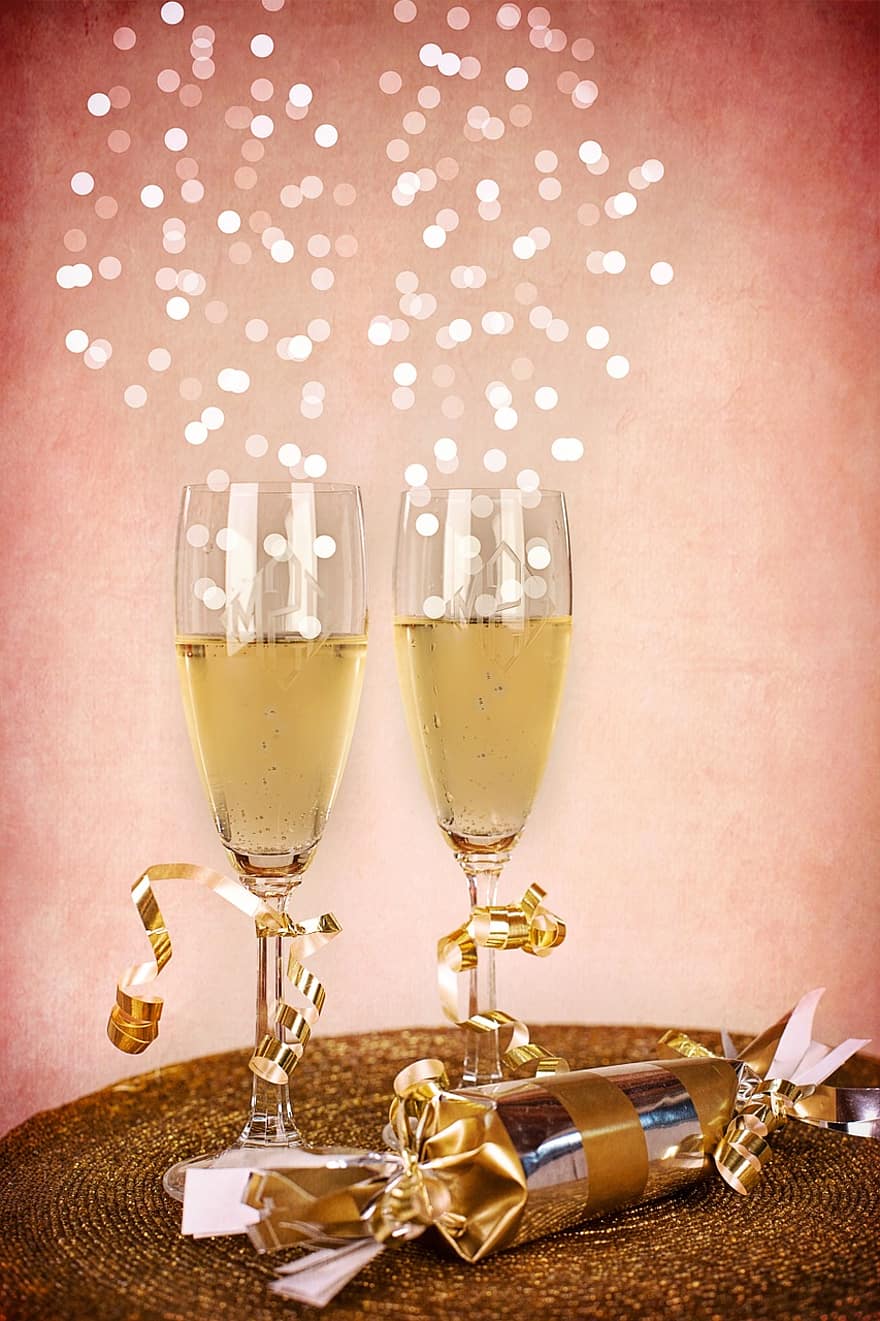nyår, champagne, nyårsfesten, firande, nyårsfest, gott nytt år, fest, Semester, nyårsafton, år, fira