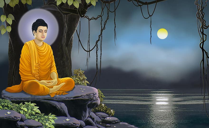 Buda, zen, meditación, yoga, Buda sentado meditación
