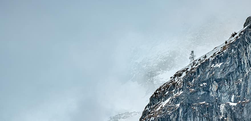 montagne, Svizzera, la neve, montagne svizzere, natura, fotografia naturalistica, Alpi, paesaggio, nebbioso, montagna, ghiaccio