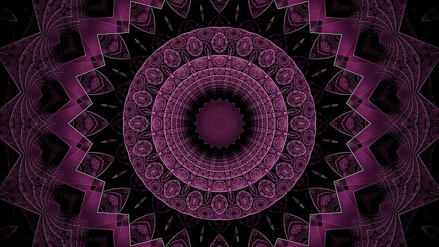 Rosette, Kaleidoscope, Floral Pattern, Mandala, Violet Background, Violet Wallpaper, Art, Wallpaper, pattern, decoration, abstract