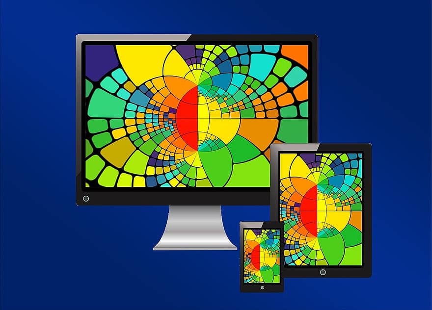 tabletta, okostelefon, monitor, színes, szín, technológia, honlap, oldal, stílus, elrendezés, tervezés