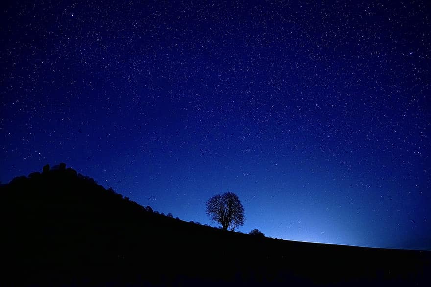 звезды, ночь, небо, звездное небо, ночное небо, синий, пейзаж, природа, темно, длительное воздействие