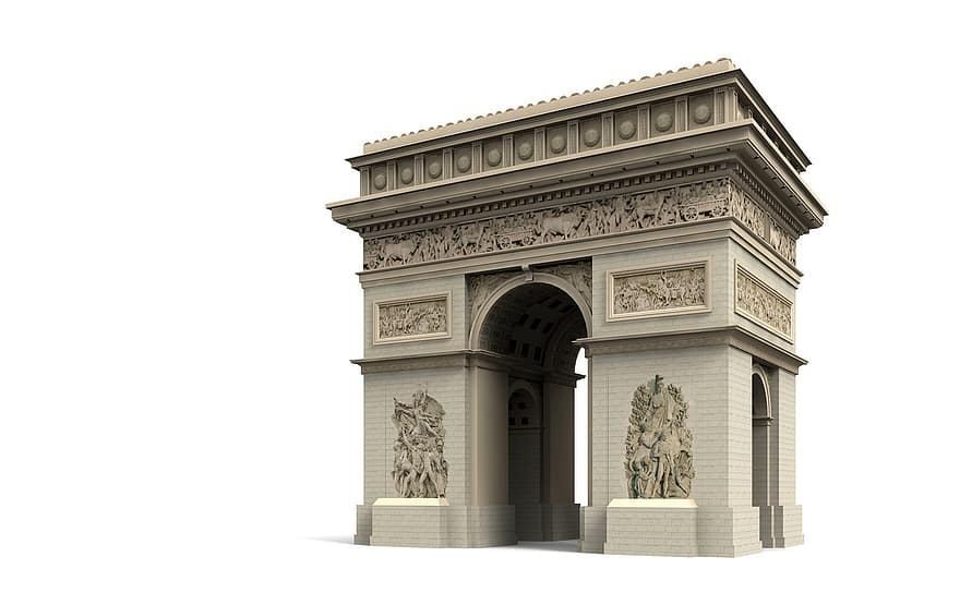 paris, arc de triumph, arkitektur, byggnad, kyrka, sevärdheter, historiskt, turister, attraktion, landmärke, Fasad