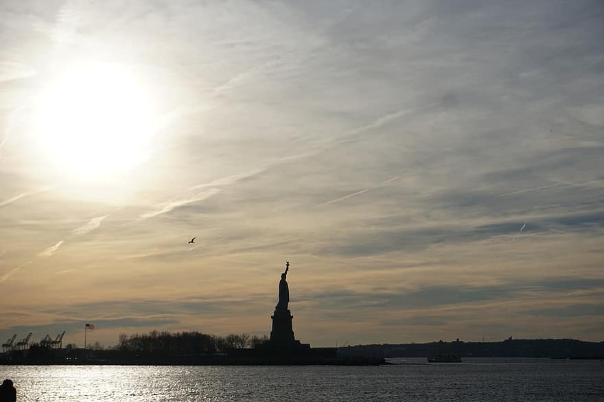 Статуя Свободи, скульптура, пам'ятник, місто, nyc, Манхеттен, США, Америка