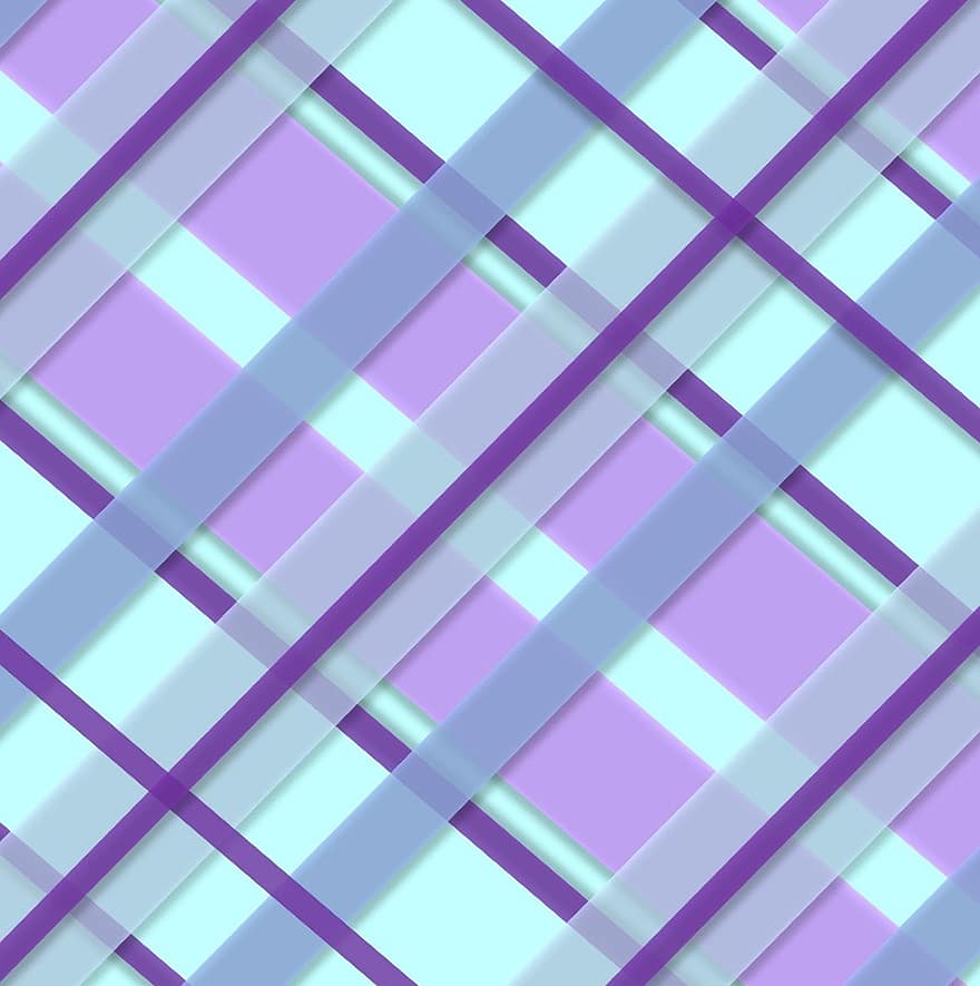 Diagonal, Plaid, Gingham, Stripes, Lines, Purple, Violet, Blue, Aqua, Background, Transparent