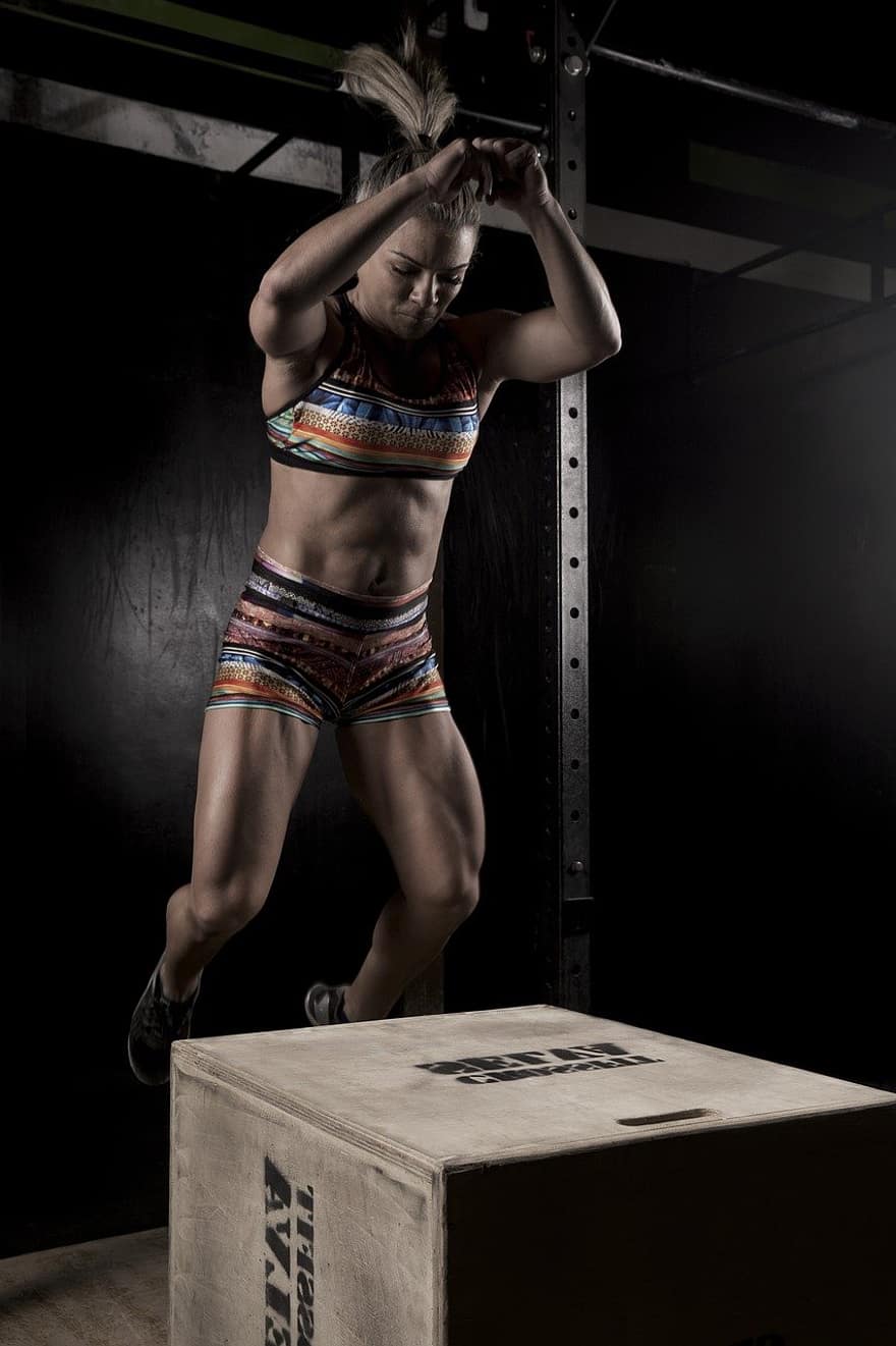 Crossfit, Box Jump, Girl, Woman, Female, Fit, Strong, Athlete, Workout, Exercise, Wellness