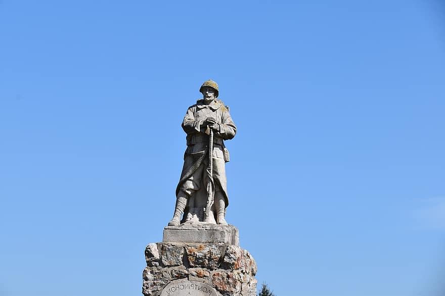 soldat, staty, monument, krigsmonument, militär-
