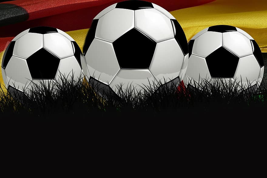 フットボール、ラッシュ、旗、ドイツ