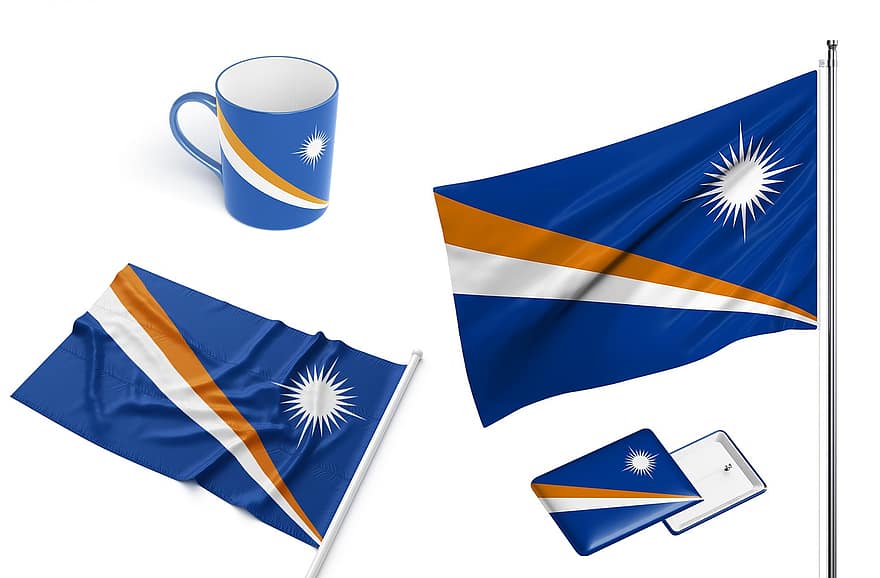 Islas Marshall, país, bandera, nacional, vaso, diseño, identidad
