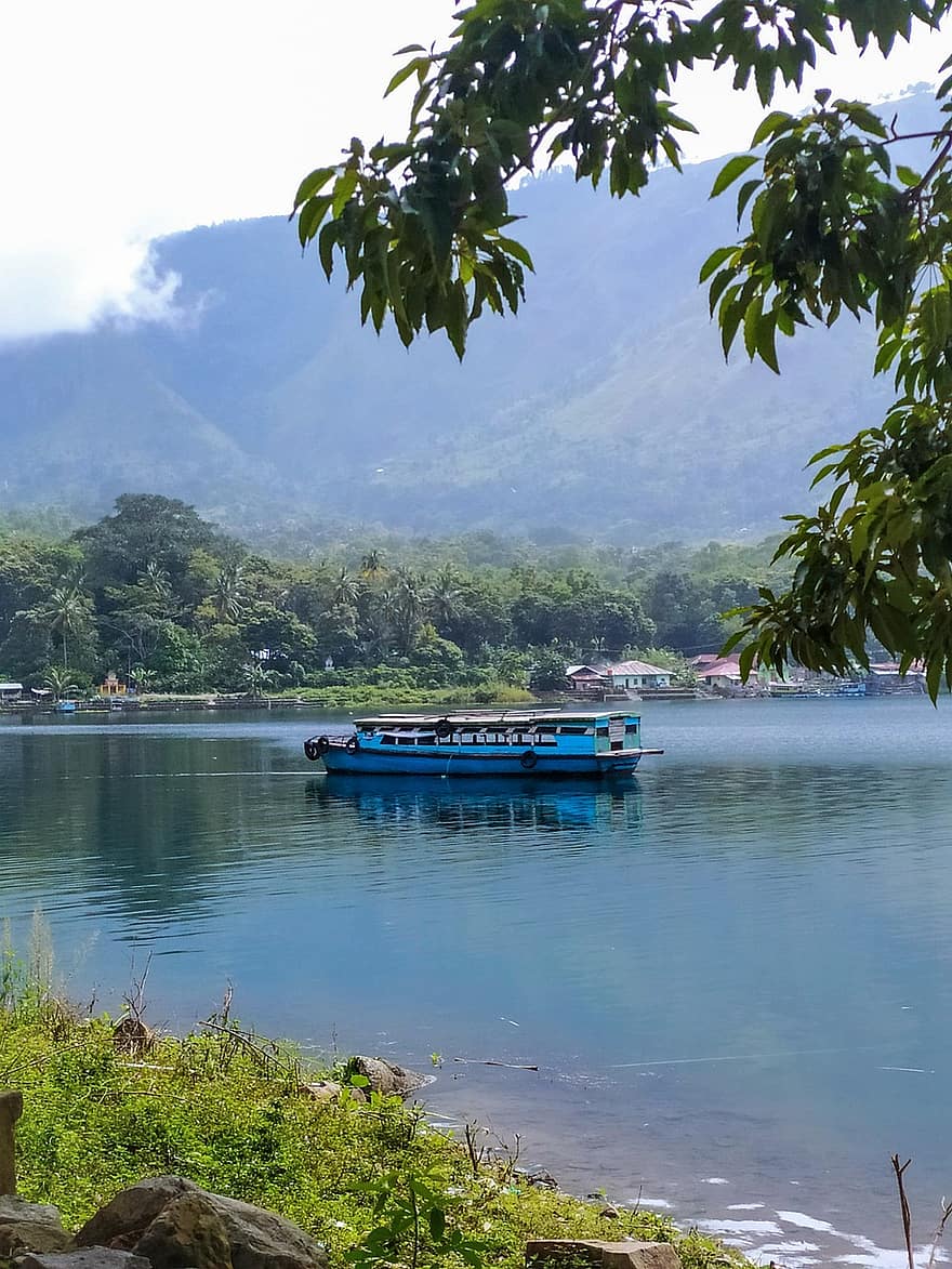 toba, eau, vert, vue, indonésien, samosir, Lac, batak, bassin, forêt, tourisme