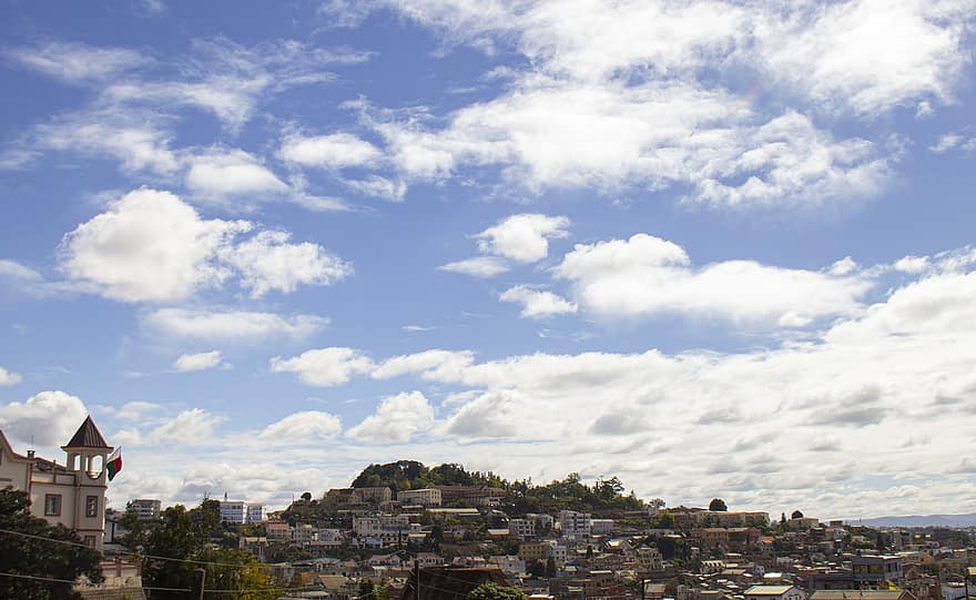 prédios, Vilage, Cidade, antananarivo, Tanana, perspectiva, viagem, Madagáscar