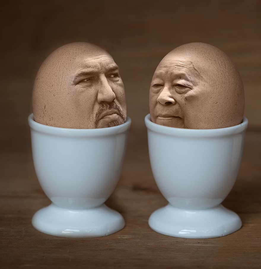 iman, jajko, kubki na jajka, Wielkanoc, montaż, Photoshop, twarze, Wymieniać się