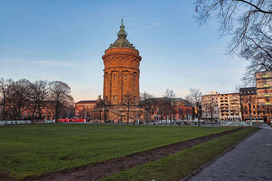 château d'eau, Mannheim, architecture, point de repère