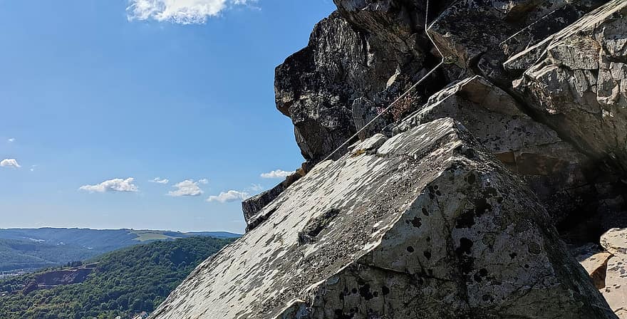 montagna, roccia, corda di sicurezza, Kirn, pietra, vista delle montagne, paesaggio