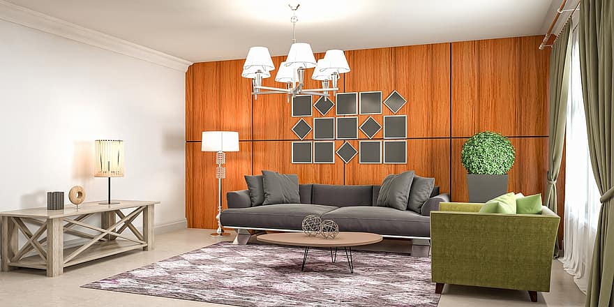 Acasă, decor, mobila, interior, proiecta, apartament, sufragerie, canapea