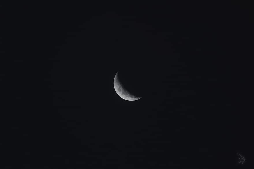 lune, croissant de lune, nuit
