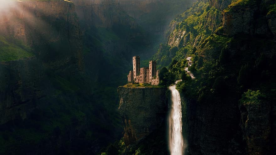 Castle, Fairy Tales, Nature, Water, Landscape, Royal Castle, Fairy Castle, Rock, Architecture, Sun, Mystical