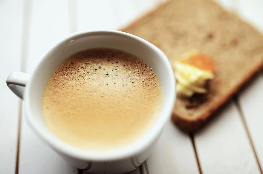 Coffee, Toast, Caffeine, drink, close-up, coffee cup, food, freshness, heat, temperature, table