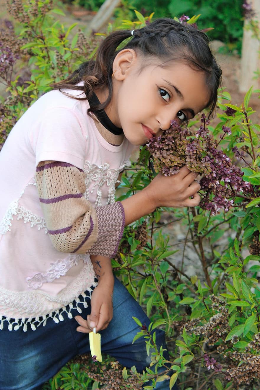 طفل ، فتاة صغيرة ، حديقة ، مرحلة الطفولة ، صورة