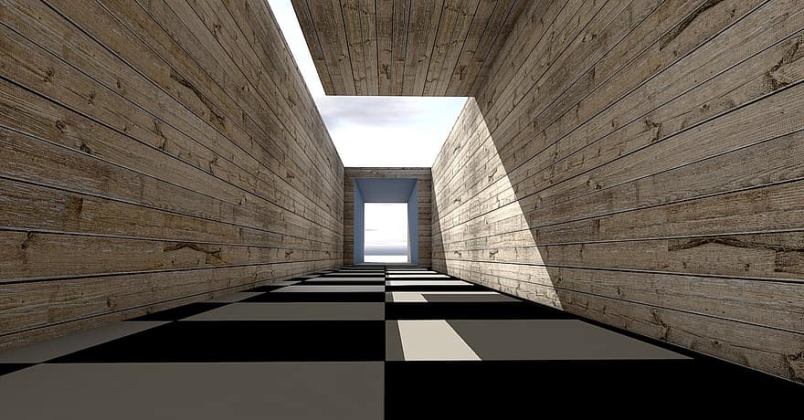 korytarz, drewniany mur, architektura, przejście, chodnik, tunel, ziarno drewna, Struktura, drewniana konstrukcja, drewniane tablice, deski ścienne