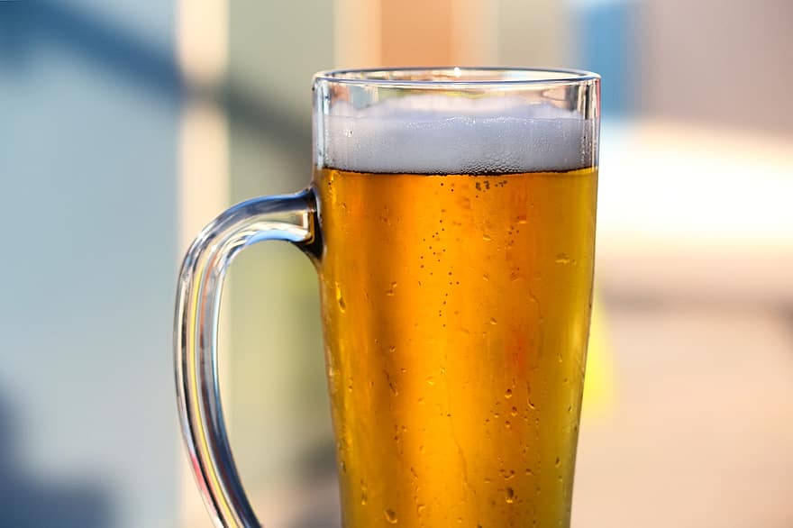 bere, birra, bicchiere, schiuma, alcool, schiuma di birra, avvicinamento, liquido, pub, far cadere, singolo oggetto