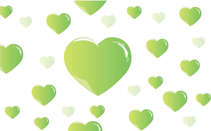 hart-, behang, liefde, groen, romantisch, Valentijn, symbool, romance, ontwerp, tekening