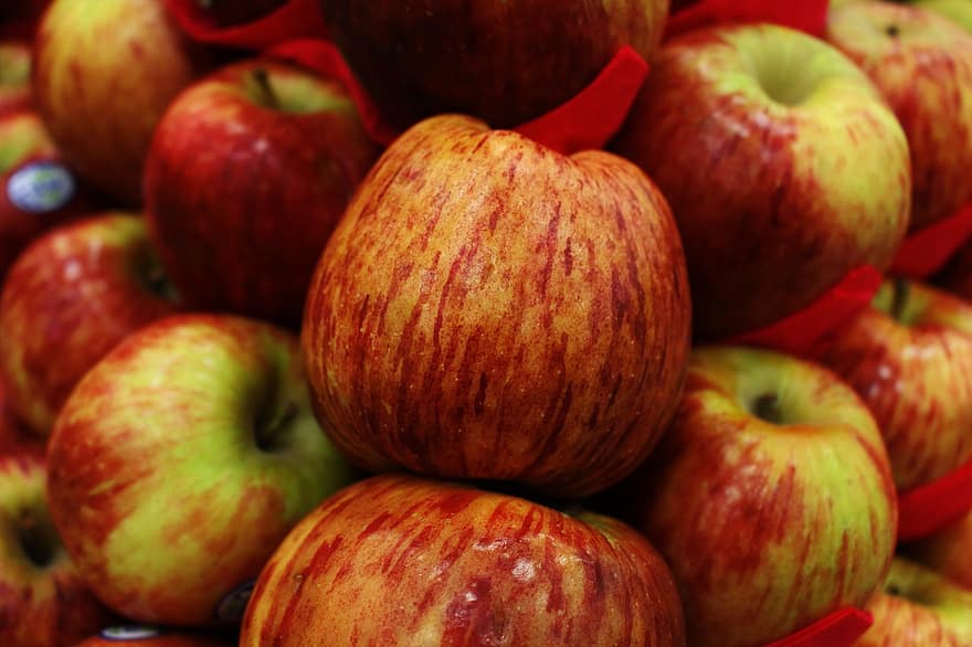 Apfel, Äpfel, Apfel Hintergrund, Lebensmittel, frisch, Obst, rot, gesund, organisch, Vegetarier, saftig