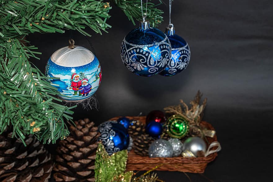 Christmas, Arrangement, Wreath, Ball, Tree, decoration, celebration, season, winter, christmas ornament, gift