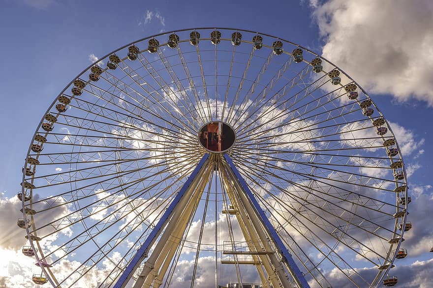 Ferris Wheel, Carousel, Fair, Year Market, Hustle And Bustle, Folk Festival, Ride, Fun, Pleasure, Entertainment, Carnies