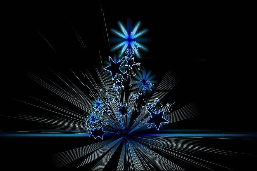Natal, Estrela, árvore de Natal, fundo, estrutura, azul, Preto, motivo de natal, flocos de neve, advento, árvore